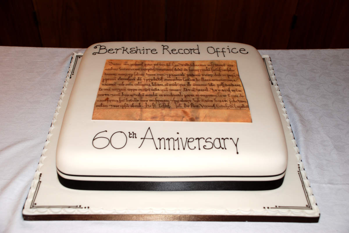Celebratory cake for the Royal Berkshire Archive's 60th Anniversary in 2008.